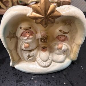 Christmas Gold and Cream Nativity Scene Figurine